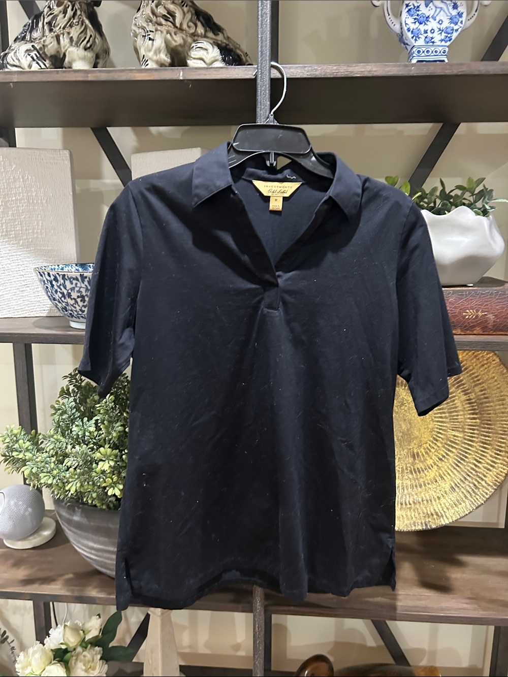 Investments gold label  medium Black Short-Sleeve Polo Shirt - Classic Casual